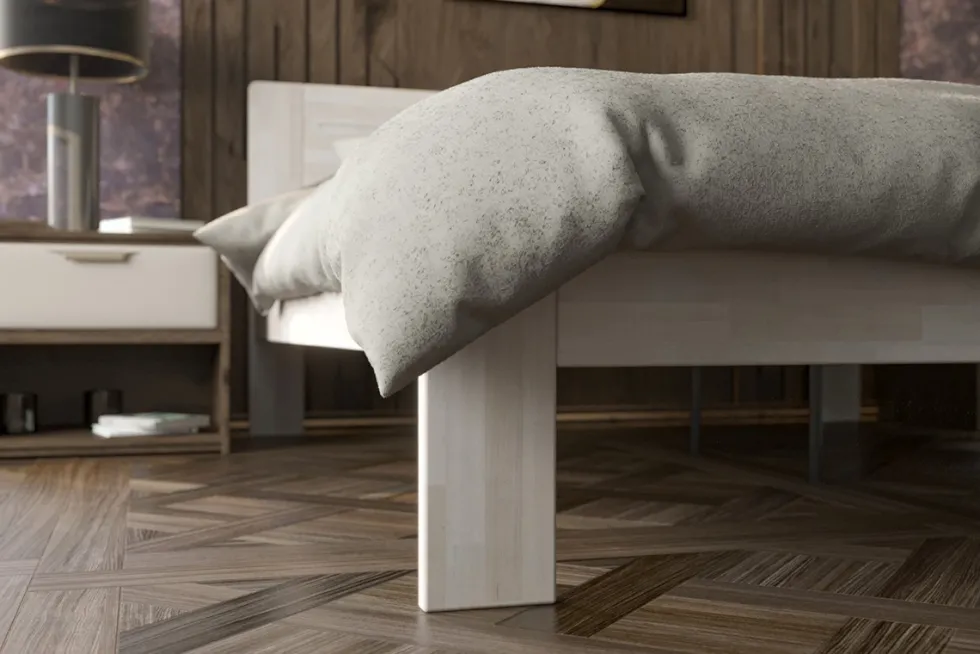 Łóżko z litego drewna Amien, buk, wersja BO102, 180x200 cm