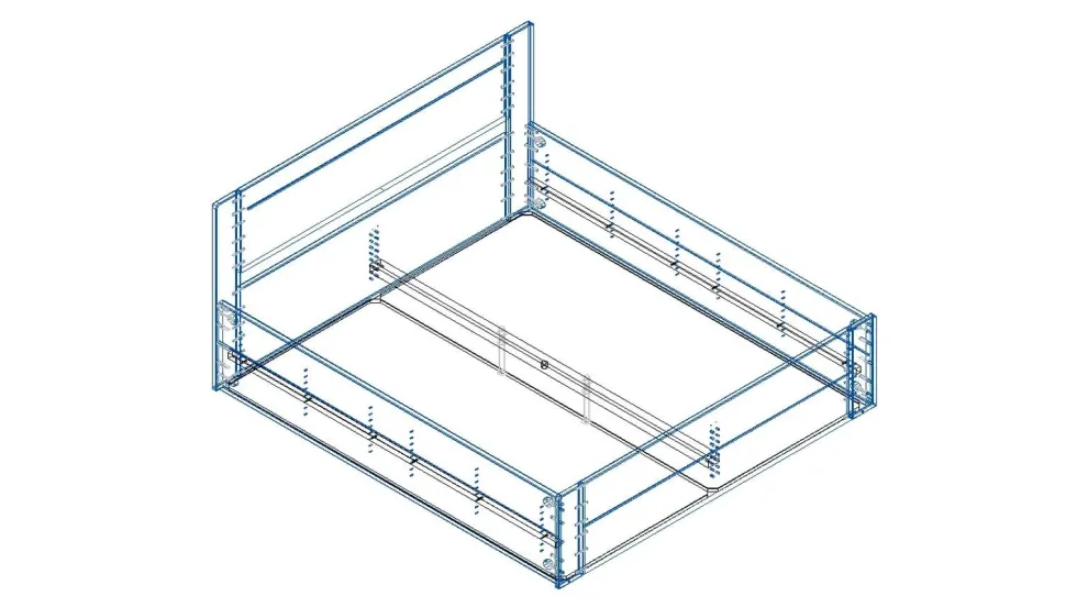 Łóżko z litego drewna Amien, wersja box, buk, BO105, 180x200 cm