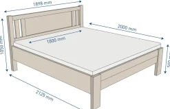 Łóżko z litego drewna bukowego Sion K2, BO105, 180x200 cm