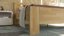 Łóżko z litego drewna Horgen, 80x200 cm, Buk, BO 101, Bez modyfikacji