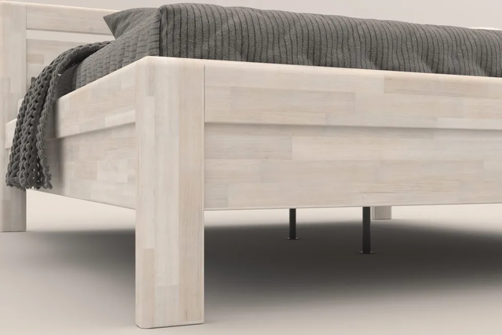 Łóżko z litego drewna, które wytrzyma lata i zapewni zdrowy sen Venta, 160x200 cm, kolor BO102 biały