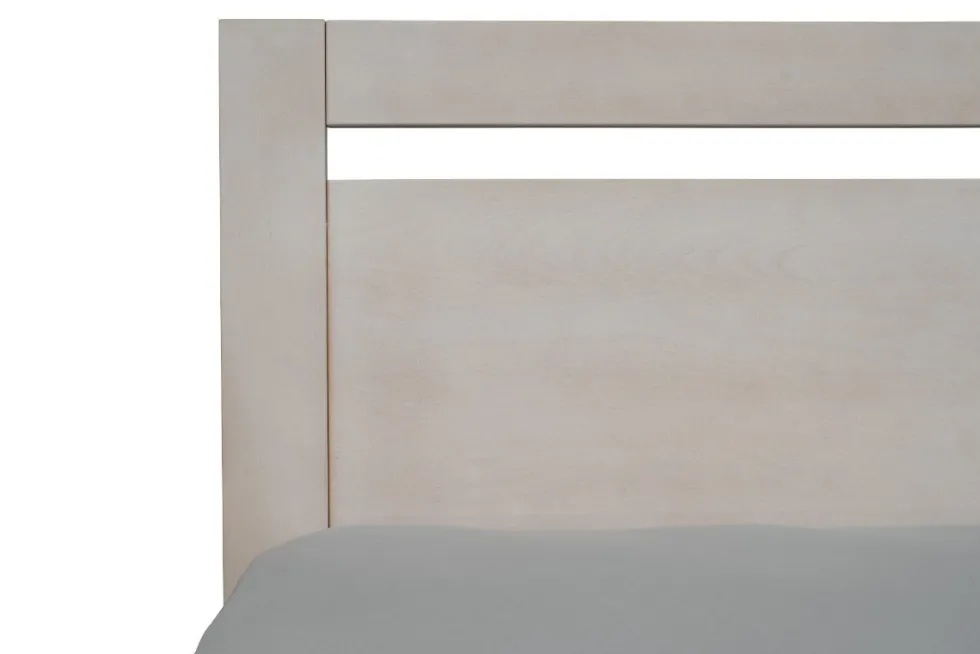 Łóżko z litego drewna Matera, 80x200 cm, Buk, Biały - Faolaj, Box