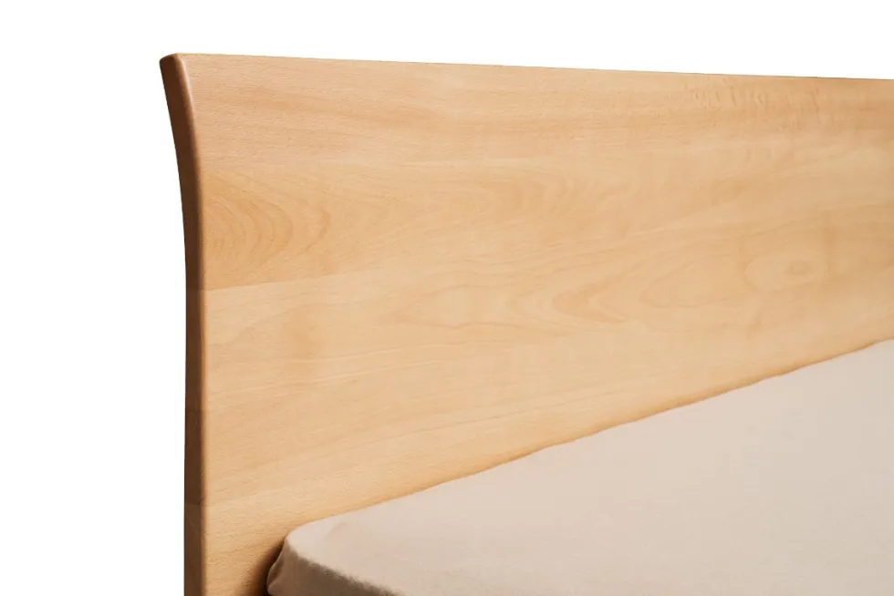 Łóżko z litego drewna Modena 2.0, 80x200 cm, Buk, Naturalny - Lakier