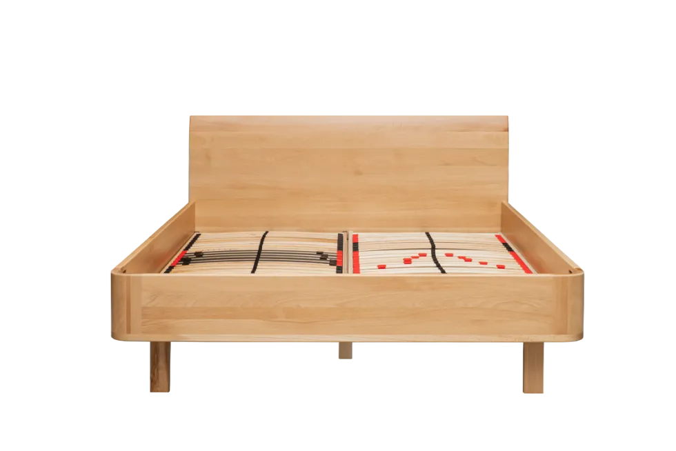Łóżko z litego drewna Modena 2.0, 80x200 cm, Buk, Naturalny - Lakier