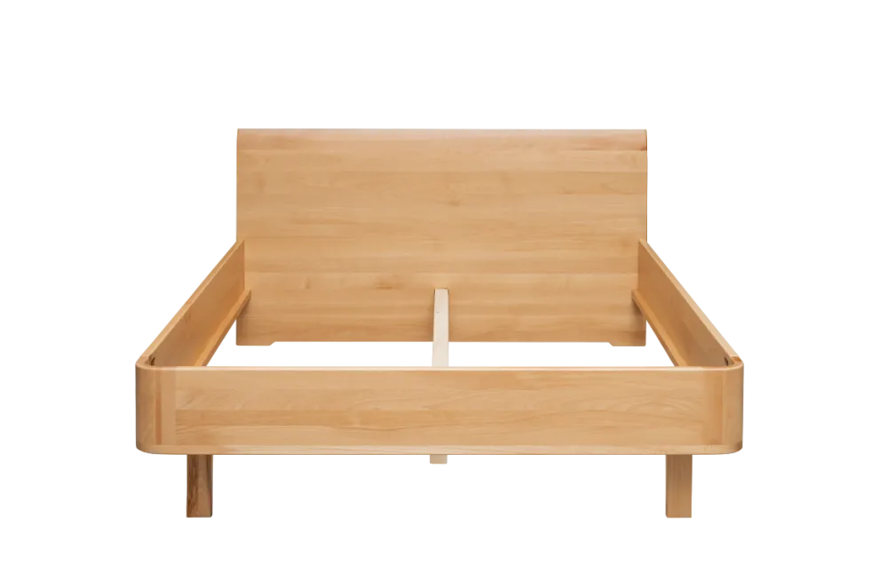 Łóżko z litego drewna Modena 2.0, 80x200 cm, Buk, Naturalny - Lakier
