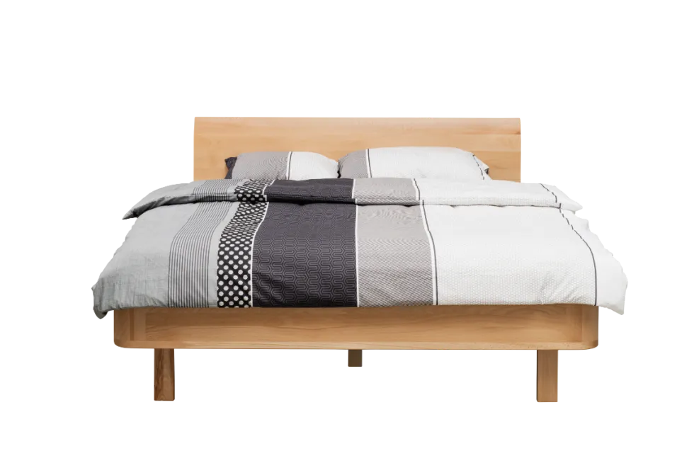 Łóżko z litego drewna Modena 2.0, 80x200 cm, Buk, Naturalny - Lakier