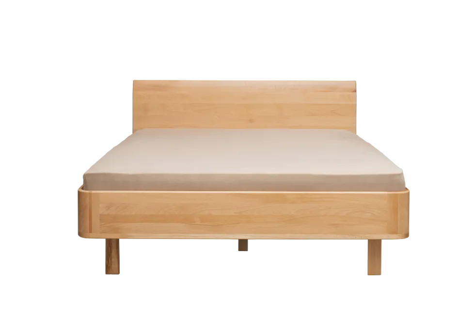 Łóżko z litego drewna Modena 2.0, 80x200 cm, Buk, Naturalny - Lakier