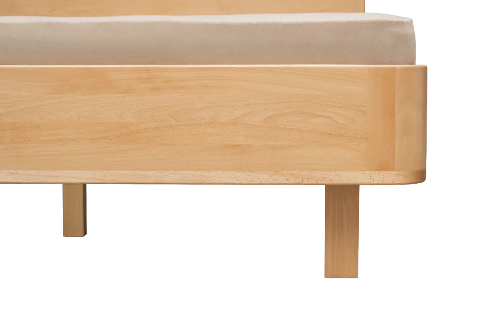 Łóżko z litego drewna Modena 2.0, 80x200 cm, Buk, Naturalny - Lakier