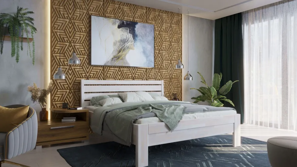 Łóżko z litego drewna Tapa, 80x200 cm, Buk, BO 102, Bez modyfikacji