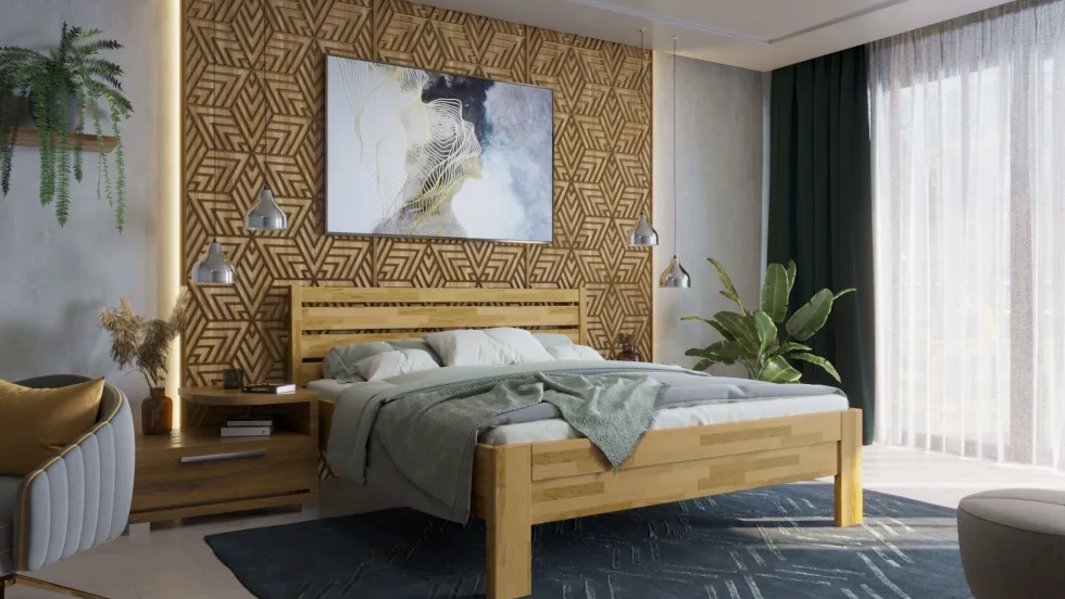 Łóżko z litego drewna Tapa, 80x200 cm, Dąb, DO 201, Bez modyfikacji
