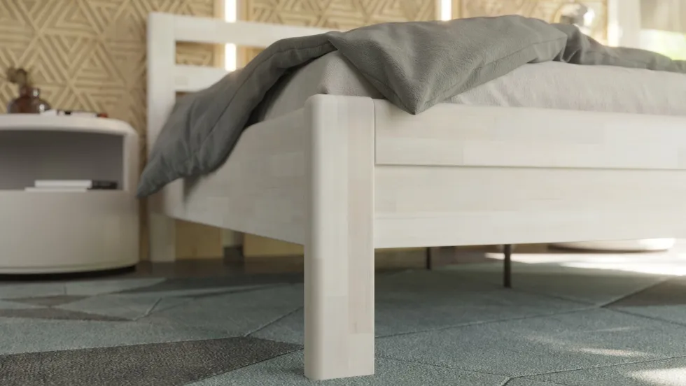 Łóżko z litego drewna Telde, 80x200 cm, Buk, BO 102, Bez modyfikacji