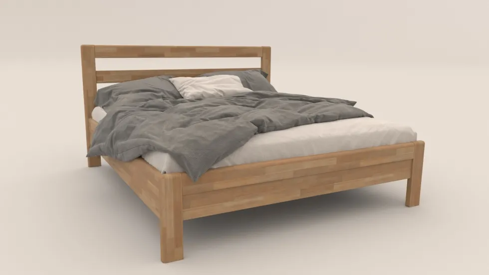 Łóżko z litego drewna Telde, 80x200 cm, Buk, BO 105, Bez modyfikacji