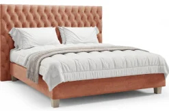 Luksusowe tapicerowane łóżko typu boxspring Grand, Peach Blossom, 200x200 cm