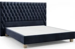 Luksusowe tapicerowane łóżko typu boxspring Grand, Dark Blue, 180x200 cm
