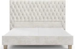 Luksusowe tapicerowane łóżko typu boxspring Grand, Ivory, 180x200 cm
