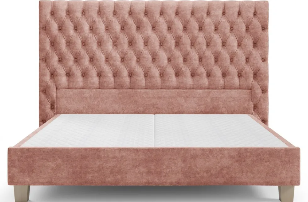 Luksusowe tapicerowane łóżko typu boxspring Grand, Peach Blossom, 160x200 cm