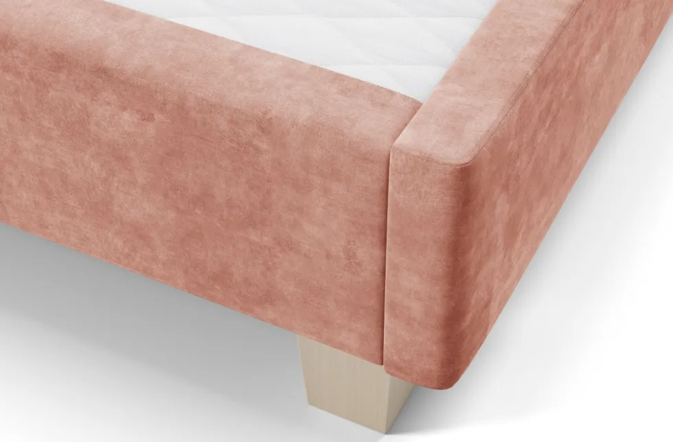 Luksusowe tapicerowane łóżko typu boxspring Grand, Peach Blossom, 160x200 cm