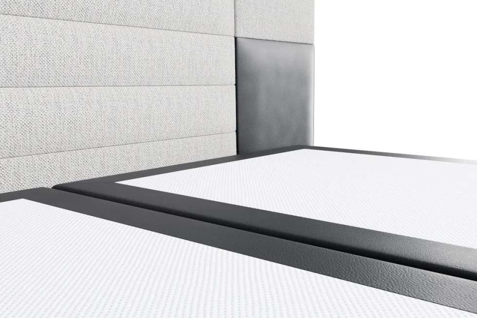Luksusowe tapicerowane łóżko typu boxspring Majestic, Charcoal Light Grey, 180x200 cm