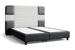 Luksusowe tapicerowane łóżko typu boxspring Majestic, Charcoal Light Grey, 180x200 cm