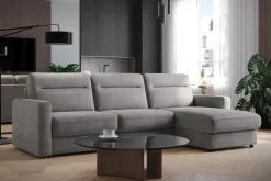 Narożna rozkładana sofa Lugano, szerokość 280 cm, prawy narożnik, Cloud 87