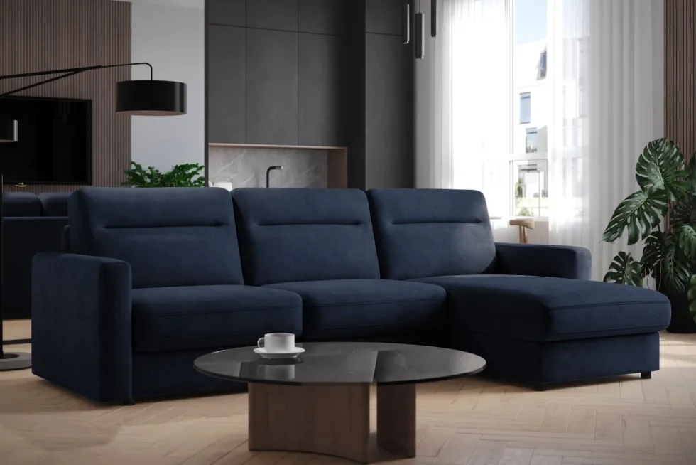 Narożna rozkładana sofa Lugano, szerokość 300 cm, prawy narożnik, Cloud 79