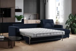 Narożna rozkładana sofa Lugano, szerokość 300 cm, prawy narożnik, Cloud 79