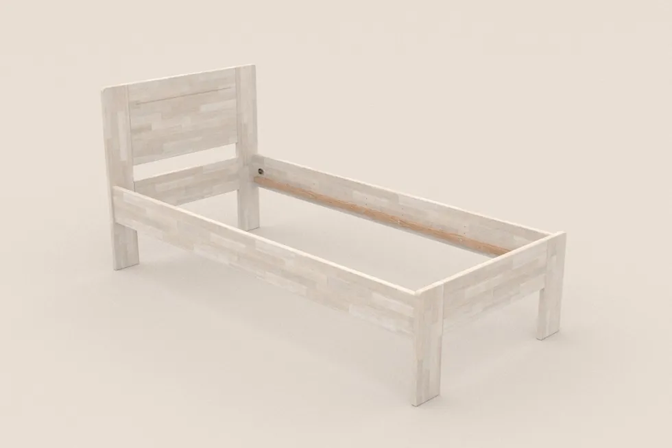 Pojedyncze łóżko z litego drewna Amien, buk, wersja BO102, 90x200 cm