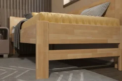 Pojedyncze narożne drewniane łóżko Amelia, prawy róg, wersja BK1, 90x200 cm
